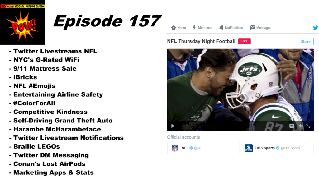 Beyond Social Media - Twitter Livestreams NFL - Episode 157