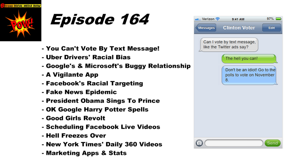 Beyond Social Media - No Text Message Voting - Episode 164