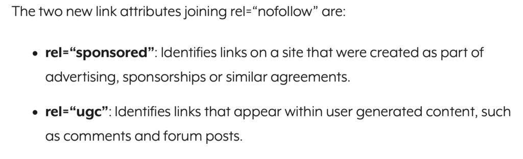 Google has added two new search attributes to nofollow.
