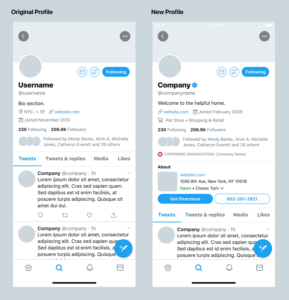 Screenshot: New Twitter Business Profile