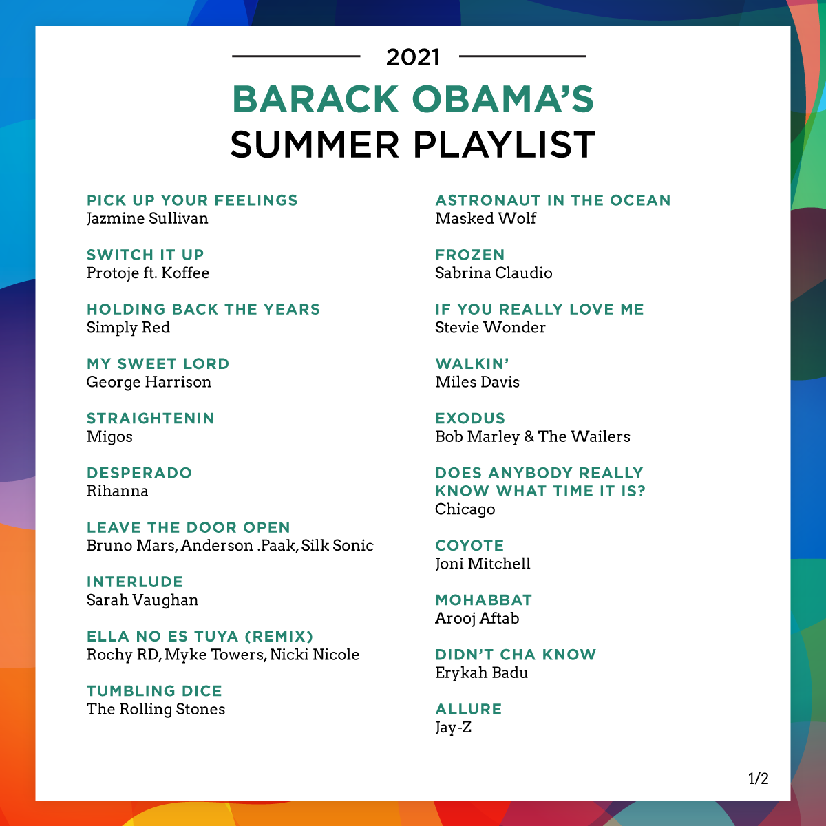 Infographic: Barack Obama's 2021 Summer Playlist