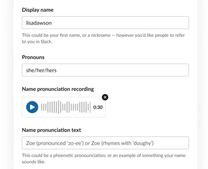 Slack Pronounciation Feature